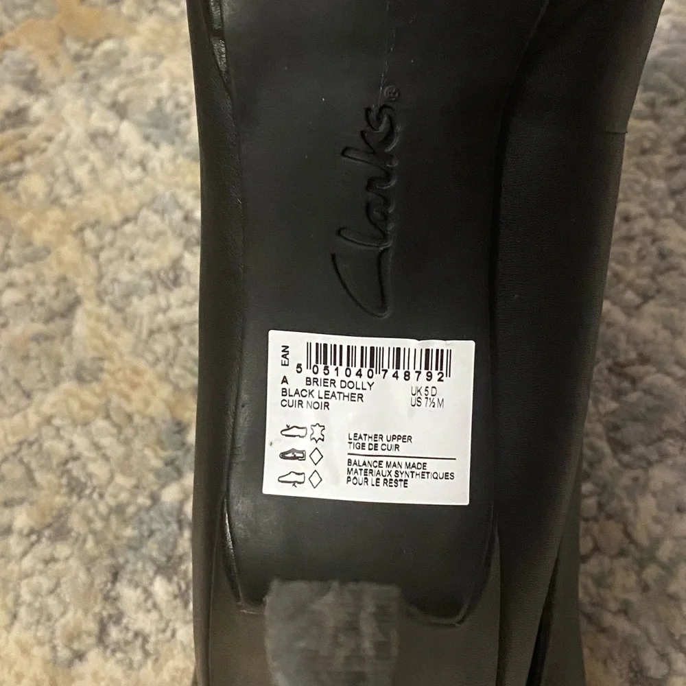 NWT Clark's Brier Dolly leather heels in black